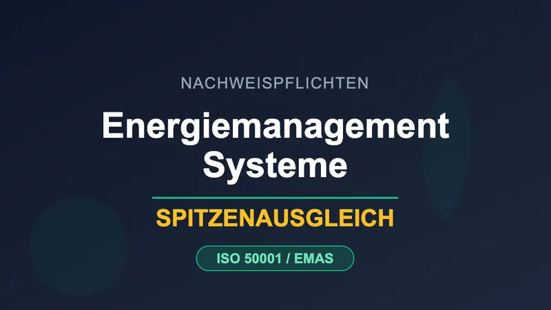 ISO 50001 Energiemanagementsystem für Spitzenausgleich