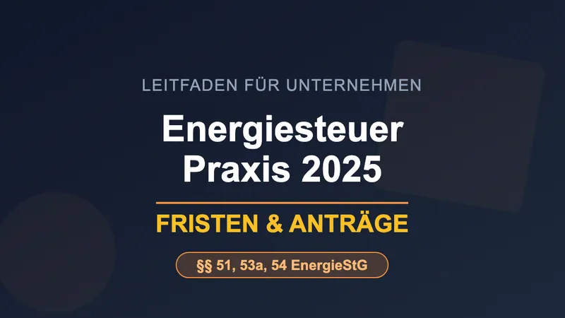 Energiesteuerentlastung 2025 - Praxisleitfaden für Unternehmen
