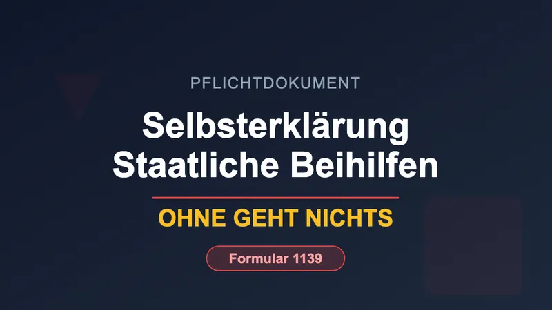 Selbsterklärung zu staatlichen Beihilfen mit Formular 1139