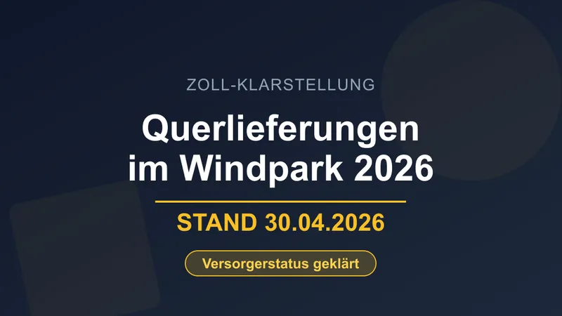 Querlieferungen im Windpark: Voraussetzungen der Versorgerstatus-Ausnahme nach § 1a Abs. 5a Nr. 1 StromStV